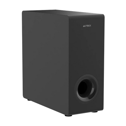 Barra De Sonido Acteck Dynamic Thin Bs600 / 3 Boocinas + Subwoofer / Sonido Estereo 2.1 / 60 W / 80 Db / 3.5 Mm - Usb - Hdmi - Optical - Bluetooth 5.3 / Negro / Ac-940801