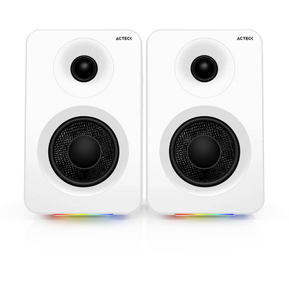 Bocinas Acteck Dynamic Exact R Bs700 / Rca - Hdmi Arc - Usb - Bluetooth 5.3 / 50 W / Iluminacion Rgb 7 Modos / Sonido Envolvente Y Potente / Elite Blanco / Ac-940825