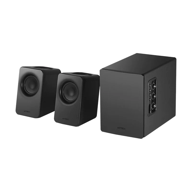Bocinas Acteck Dynamic Exact Mini S-pro Bs495 / Rca - Usb 2.0, 3.5 Mm - Bluetooth 5.3 / 60 W / Sonido Envolvente Y Potente / Subwoofer /elite Blanco / Ac-940832