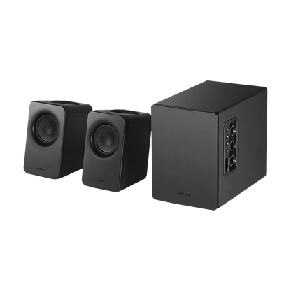 Bocinas Acteck Dynamic Exact Mini S-pro Bs495 / Rca - Usb 2.0, 3.5 Mm - Bluetooth 5.3 / 60 W / Sonido Envolvente Y Potente / Subwoofer /elite Blanco / Ac-940832