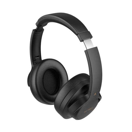 Audifonos Acteck Hype Epic Hp750 / Diadema / Inalambricos / Dual Bt - Aux 3.5 Mm / Bateria 75 Hrs / Microfono Omnidireccional / Cancelacion De Ruido / Bocinas 40 Mm 20 Hz A 20 Khz / Negro / Ac-940856