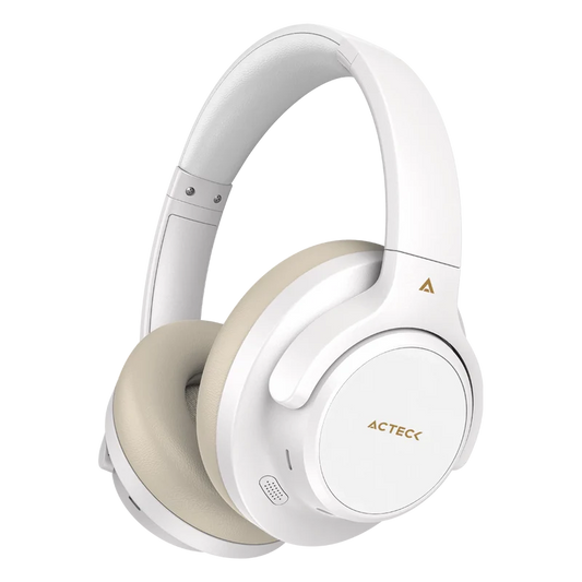 Audifonos Acteck Hype Epic Hp750 / Diadema / Inalambricos / Dual Bt -aux 3.5 Mm / Bateria 75 Hrs / Microfono Omnidireccional / Cancelacion De Ruido / Bocinas 40 Mm 20 Hz A 20 Khz / Blanco / Ac-940863