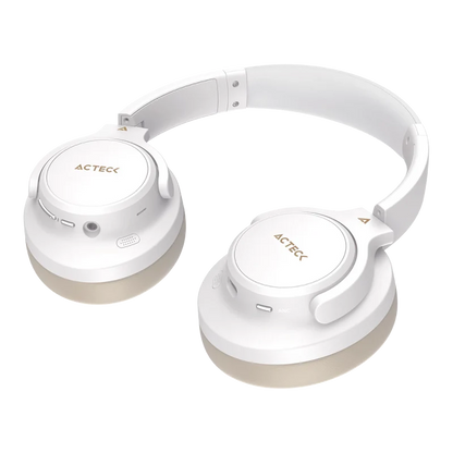 Audifonos Acteck Hype Epic Hp750 / Diadema / Inalambricos / Dual Bt -aux 3.5 Mm / Bateria 75 Hrs / Microfono Omnidireccional / Cancelacion De Ruido / Bocinas 40 Mm 20 Hz A 20 Khz / Blanco / Ac-940863