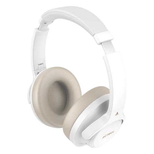 Audifonos Acteck Hype Epic Hp750 / Diadema / Inalambricos / Dual Bt -aux 3.5 Mm / Bateria 75 Hrs / Microfono Omnidireccional / Cancelacion De Ruido / Bocinas 40 Mm 20 Hz A 20 Khz / Blanco / Ac-940863