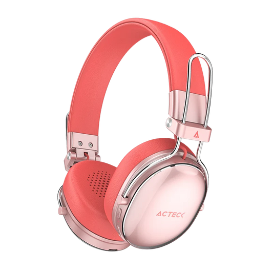 Audifonos Acteck Luxe Chic Hp710 / Diadema / Inalambricos / Bt 5.4 / Microfono Omnidireccional / 20 Hz A 20 Khz / Bateria 30 Hrs / Cancelacion De Ruido Hibrido / Salmon / Ac-940894