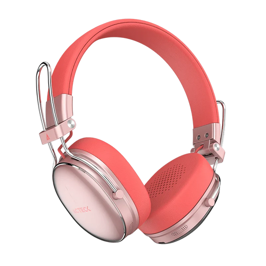 Audifonos Acteck Luxe Chic Hp710 / Diadema / Inalambricos / Bt 5.4 / Microfono Omnidireccional / 20 Hz A 20 Khz / Bateria 30 Hrs / Cancelacion De Ruido Hibrido / Salmon / Ac-940894