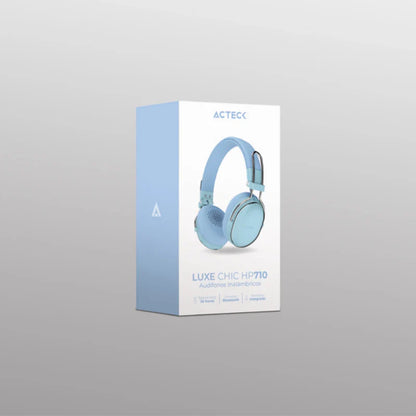 Audifonos Acteck Luxe Chic Hp710 / Diadema / Inalambricos / Bt 5.4 / Microfono Omnidireccional / 20 Hz A 20 Khz / Bateria 30 Hrs / Cancelacion De Ruido Hibrido / Azul / Ac-940917