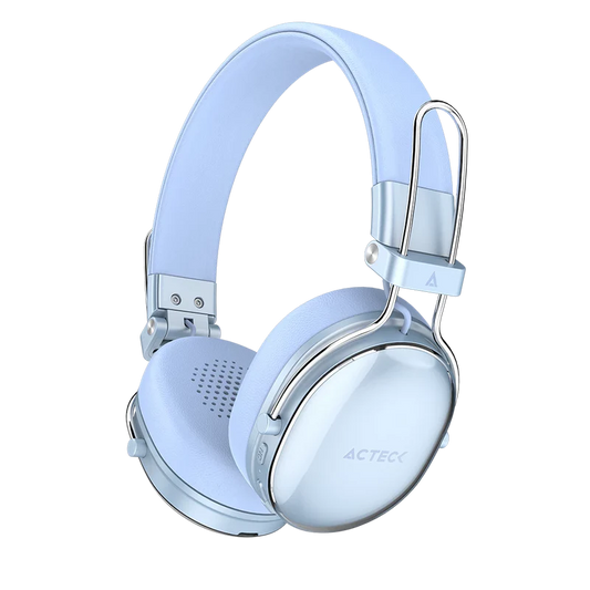 Audifonos Acteck Luxe Chic Hp710 / Diadema / Inalambricos / Bt 5.4 / Microfono Omnidireccional / 20 Hz A 20 Khz / Bateria 30 Hrs / Cancelacion De Ruido Hibrido / Azul / Ac-940917