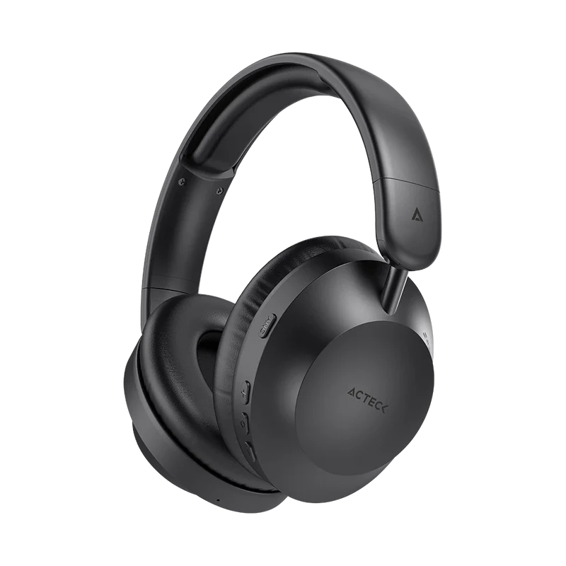 Audifonos Acteck Triton Pro Hp636 / Diadema / Inalambricos / Bt 5.4 - Aux 3.5 Mm / Microfono Omnidireccional / Bateria 30 Hrs / Cancelacion De Ruido / Ultraligeros / 20 Hz -20 Khz / Negro / Ac-940924