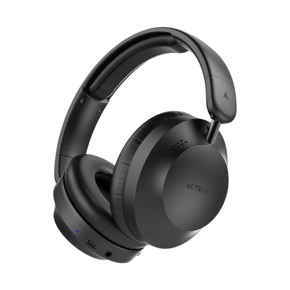 Audifonos Acteck Triton Pro Hp636 / Diadema / Inalambricos / Bt 5.4 - Aux 3.5 Mm / Microfono Omnidireccional / Bateria 30 Hrs / Cancelacion De Ruido / Ultraligeros / 20 Hz -20 Khz / Negro / Ac-940924
