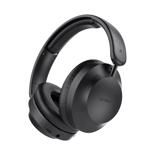 Audifonos Acteck Triton Pro Hp636 / Diadema / Inalambricos / Bt 5.4 - Aux 3.5 Mm / Microfono Omnidireccional / Bateria 30 Hrs / Cancelacion De Ruido / Ultraligeros / 20 Hz -20 Khz / Negro / Ac-940924