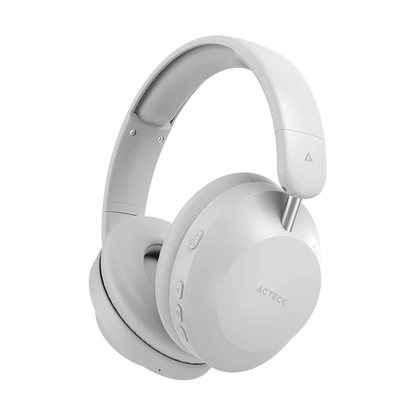 Audifonos Acteck Triton Pro Hp636 / Diadema / Inalambricos / Bt 5.4 - Aux 3.5 Mm / Microfono Omnidireccional / Bateria 30 Hrs / Cancelacion De Ruido / Ultraligeros / 20 Hz-20 Khz / Blanco / Ac-940931