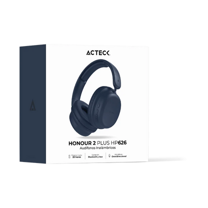 Audifonos Acteck Honour 2 Plus Hp626 / Diadema / Inalambricos / Bt 5.4 - Aux 3.5 Mm / Bateria 25 Hrs / Microfono Omnidireccional / 20 Hz-20 Khz / Cancelacion De Ruido / Azul / Ac-940962