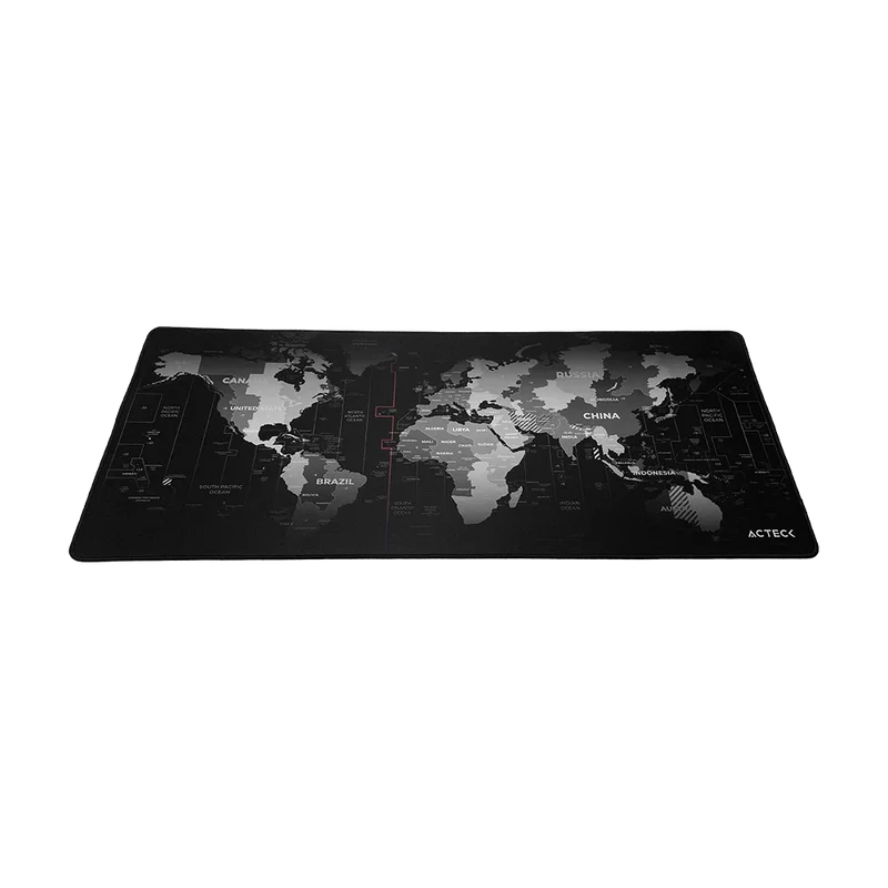 Mouse Pad Xl Acteck Flow World Mt494w / DiseÑo Mundo / Tela + Goma / Alta Resistencia / Antidestizante / Negro /ac-941037