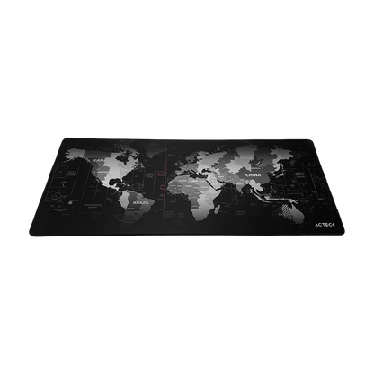 Mouse Pad Xl Acteck Flow World Mt494w / DiseÑo Mundo / Tela + Goma / Alta Resistencia / Antidestizante / Negro /ac-941037