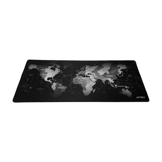 Mouse Pad Xl Acteck Flow World Mt494w / DiseÑo Mundo / Tela + Goma / Alta Resistencia / Antidestizante / Negro /ac-941037