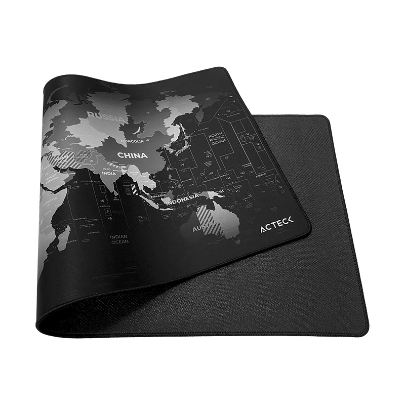 Mouse Pad Xl Acteck Flow World Mt494w / DiseÑo Mundo / Tela + Goma / Alta Resistencia / Antidestizante / Negro /ac-941037