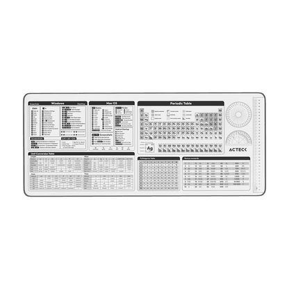 Mouse Pad Xl Acteck Flow World Mt494h / Tela + Goma / DiseÑo Herramientas / Alta Resistencia / Antidestizante / Blanco / Ac-941082