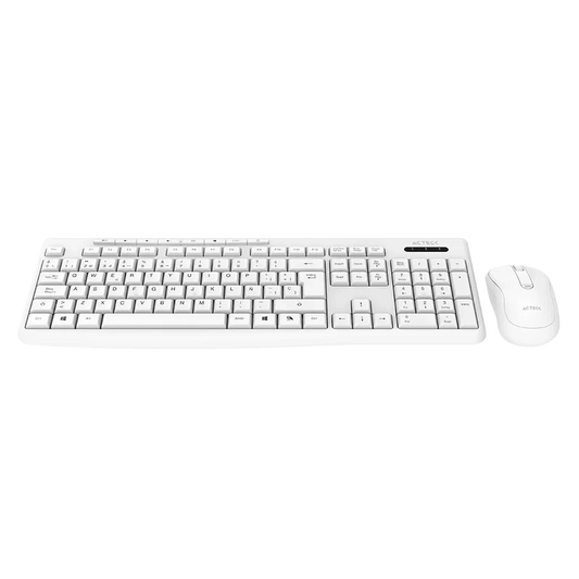 Kit Acteck Creator Prime Mk255 / Teclado Y Mouse / Inalambrico / Usb Dongle / Windows / EspaÑol / Membrana / 105 Teclas / Multimedia / Optico / 1600 Dpi Ajustable / 4 Botones / Blanco / Ac-941785