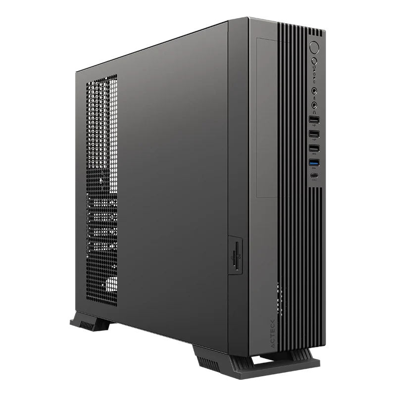 Gabinete Acteck Onex Gs455 / Mini Torre Slim / Micro Atx - Mini Itx / Fuente De Poder Sfx 500 W / Doble Posicion / Lector De Tarjetas Sd / Full Metal / 5 AÑos De Garantia / Negro / Ac-943079