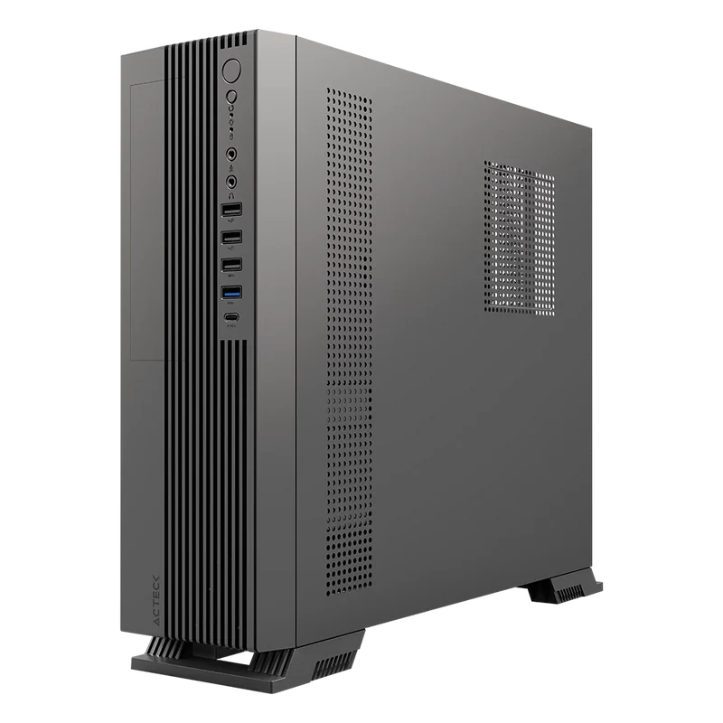 Gabinete Acteck Onex Gs455 / Mini Torre Slim / Micro Atx - Mini Itx / Fuente De Poder Sfx 500 W / Doble Posicion / Lector De Tarjetas Sd / Full Metal / 5 AÑos De Garantia / Negro / Ac-943079