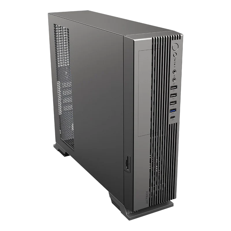 Gabinete Acteck Onex Gs455 / Mini Torre Slim / Micro Atx - Mini Itx / Fuente De Poder Sfx 500 W / Doble Posicion / Lector De Tarjetas Sd / Full Metal / 5 AÑos De Garantia / Negro / Ac-943079