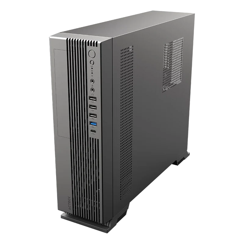 Gabinete Acteck Onex Gs455 / Mini Torre Slim / Micro Atx - Mini Itx / Fuente De Poder Sfx 500 W / Doble Posicion / Lector De Tarjetas Sd / Full Metal / 5 AÑos De Garantia / Negro / Ac-943079