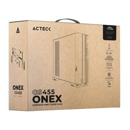 Gabinete Acteck Onex Gs455 / Mini Torre Slim / Micro Atx - Mini Itx / Fuente De Poder Sfx 500 W / Doble Posicion / Lector De Tarjetas Sd / Full Metal / 5 AÑos De Garantia / Negro / Ac-943079