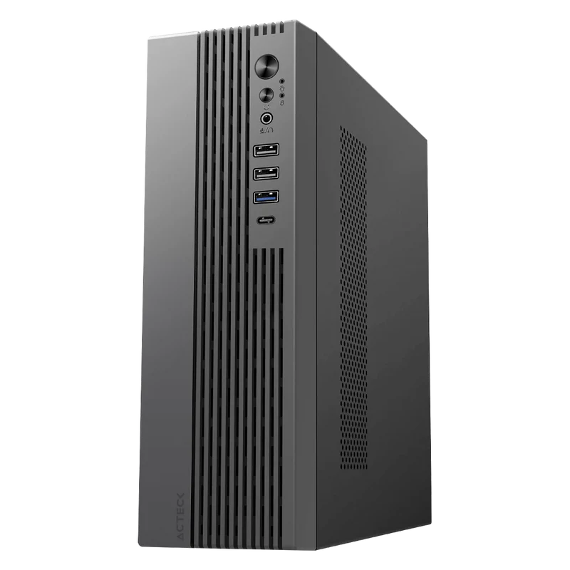 Gabinete Acteck Onex Gs450 / Mini Torre Slim / Micro Atx - Mini Itx / Lector Sd / Doble Posicion / Fuente De Poder Flex Atx 400 W / 5 AÑos De Garantia / Full Metal / Negro / Ac-943086