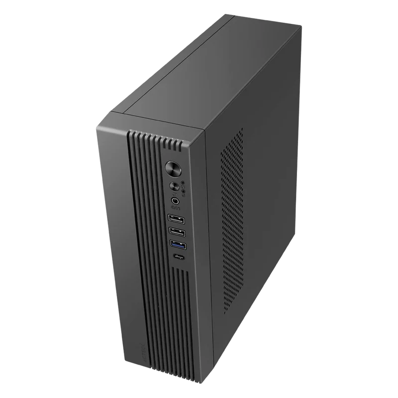 Gabinete Acteck Onex Gs450 / Mini Torre Slim / Micro Atx - Mini Itx / Lector Sd / Doble Posicion / Fuente De Poder Flex Atx 400 W / 5 AÑos De Garantia / Full Metal / Negro / Ac-943086
