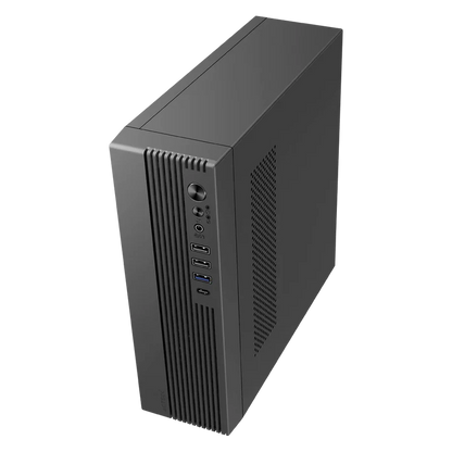 Gabinete Acteck Onex Gs450 / Mini Torre Slim / Micro Atx - Mini Itx / Lector Sd / Doble Posicion / Fuente De Poder Flex Atx 400 W / 5 AÑos De Garantia / Full Metal / Negro / Ac-943086