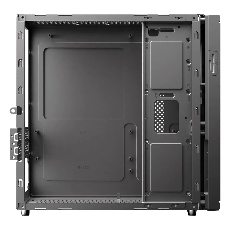 Gabinete Acteck Onex Gs450 / Mini Torre Slim / Micro Atx - Mini Itx / Lector Sd / Doble Posicion / Fuente De Poder Flex Atx 400 W / 5 AÑos De Garantia / Full Metal / Negro / Ac-943086
