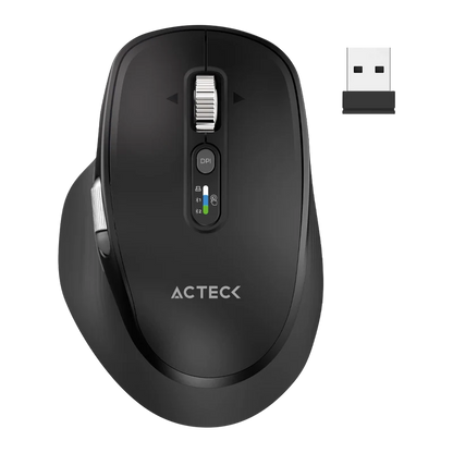 Mouse Acteck Virtuos Pro Ultra Mi777 / Inalambrico Dual / Ergonomico / Recargable / Win, Mac, Android / Optico / 11 Botones +scroll Metalico / 4800 Dpi Ajustable / Negro / Ac-943444