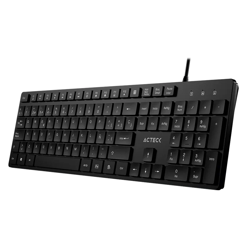 Teclado Acteck Vantage Aero Ta545 / Alambrico Usb / Multimedia / EspaÑol / 105 Teclas / Windows / Membrana / Negro / Ac-943475