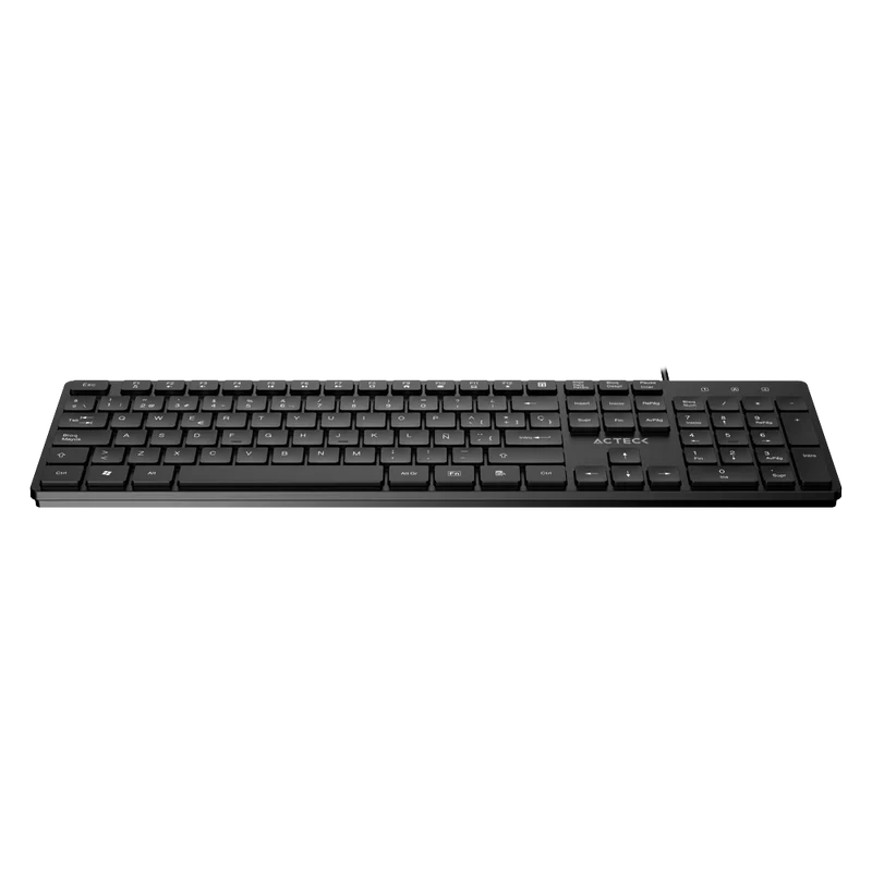 Teclado Acteck Vantage Aero Ta545 / Alambrico Usb / Multimedia / EspaÑol / 105 Teclas / Windows / Membrana / Negro / Ac-943475