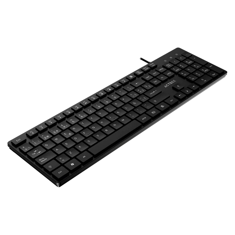 Teclado Acteck Vantage Aero Ta545 / Alambrico Usb / Multimedia / EspaÑol / 105 Teclas / Windows / Membrana / Negro / Ac-943475