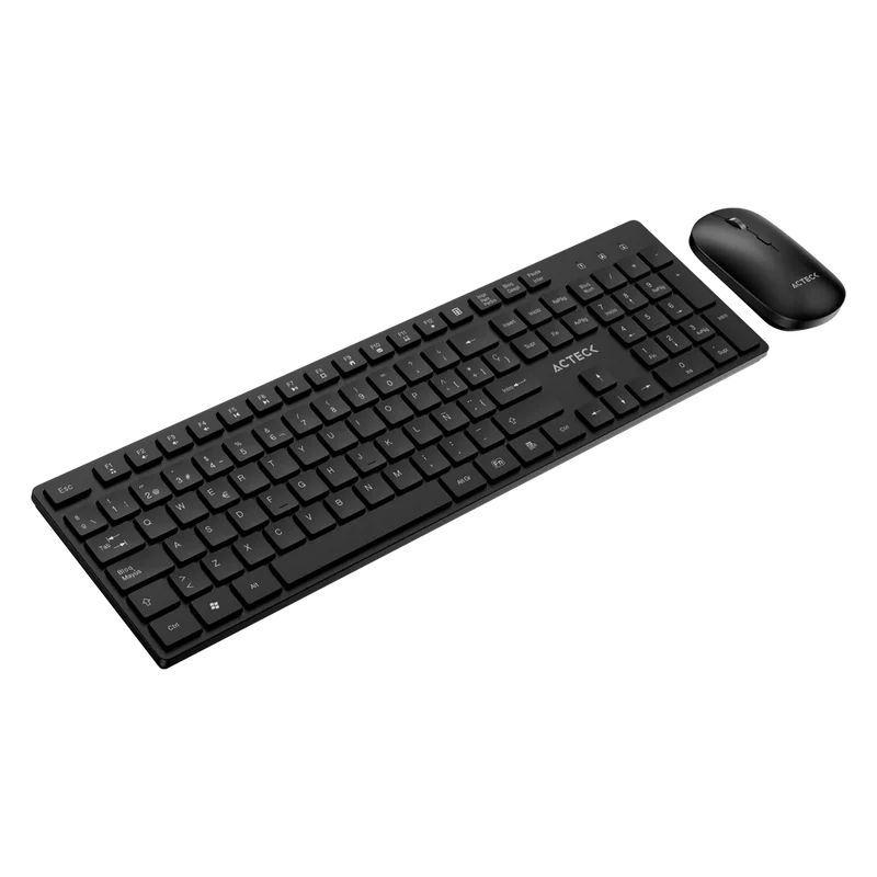 Kit Acteck Creator Vantage Aero Mk555 / Teclado Y Mouse / Inalambrico Dongle Usb / Ergonomico / Win / EspaÑol / Membrana / 105 Teclas / 1600 Dpi Ajustable / 4 Botones / Optico / Negro / Ac-943482