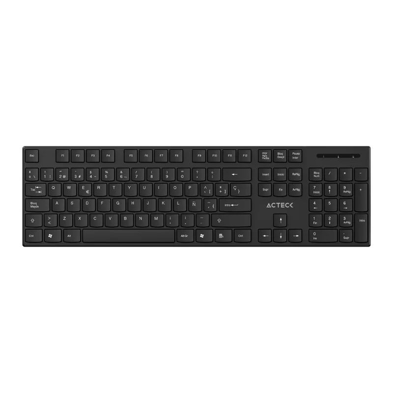 Kit Acteck Creator Vantage Prime Mk555 / Teclado Y Mouse / Inalambrico Dongle Usb / Ergonomico / Win / EspaÑol / Membrana / 105 Teclas / 1600 Dpi Ajustable / 4 Botones / Optico / Negro / Ac-943499