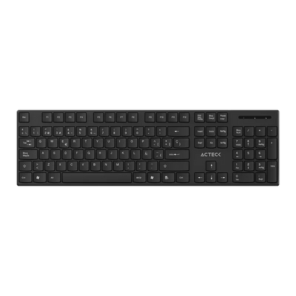 Kit Acteck Creator Vantage Prime Mk555 / Teclado Y Mouse / Inalambrico Dongle Usb / Ergonomico / Win / EspaÑol / Membrana / 105 Teclas / 1600 Dpi Ajustable / 4 Botones / Optico / Negro / Ac-943499