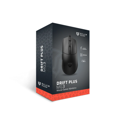 Mouse Gamer Balam Rush Drift Plus Mg3 / Alambrico Usb / Ergonomico / Iluminacion Rgb Dinamica / 6 Botones / 7200 Dpi Ajustable / Sensor Optico / Windows - Mac / Negro / Br-943512