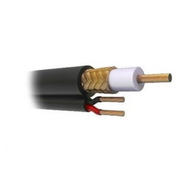 Bobina De Cable Wam Coaxial Siames Rg-59 Cu Malla 95% 20 Awg + 2/18 Awg 305 Mts Color Negro