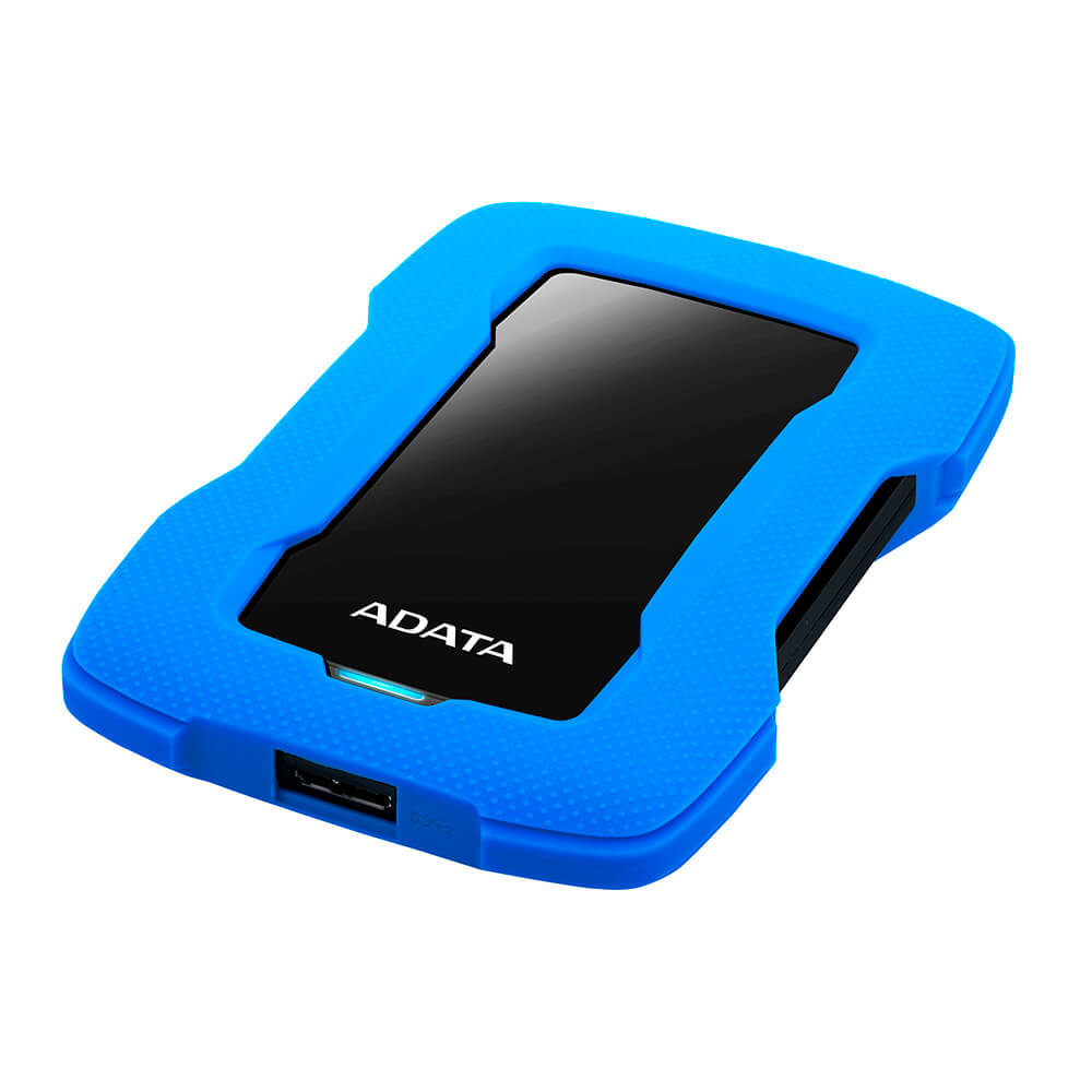 Disco Duro Externo Adata Hd330 2tb Portatil 2.5 Usb 3.2 Windows Mac Linux Contragolpes Slim Color Azul Ahd330-2tu31-cbl