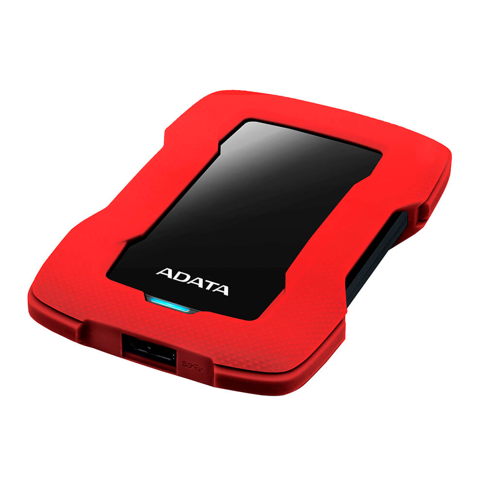 Disco Duro Externo Adata Hd330 2tb Portatil 2.5 Usb 3.2 Windows Mac Linux Contragolpes Slim Color Rojo Ahd330-2tu31-crd