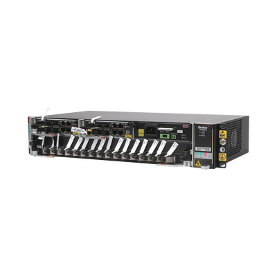 OLT Carrier Class Modular GPON, 2 Ranuras, Incluye 1 Tarjeta GPOA de 16 puertos GPON, 1 Fuente de CA, 2 UR, Gestión por UNM2000, CLI, Incluye Instalación de Software UNM2000, (Interoperabilidad con ONU´s de Terceros sin Costo)