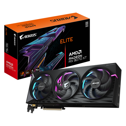 Tarjeta De Video Gigabyte Gv-r9070xtaorus E-16gd / Radeon Rx 9070 Xt / 16 Gb Gddr6 / Pcie 5.0 / Gamer