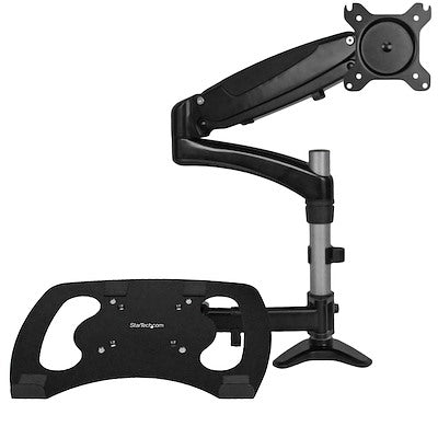 Soporte Para Un Monitor - Brazo Para Monitor Y Base Para Laptop Con Ajuste De Altura De Un Toque - Con Soporte Vesa Para Pantallas De 27 Negro - Startech.com Mod. Armunonb