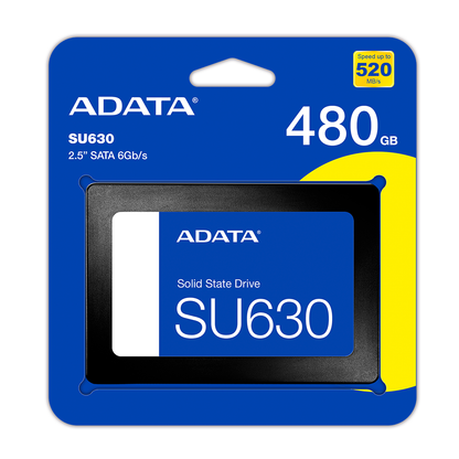 Unidad De Estado Solido Ssd Interno Adata Su630 480gb 2.5 Sata3 Lect. 520 Escrit. 450 Mbs 7mm Pc Laptop Minipc Sin Bracket 3dnand (asu630ss-480gq-r)