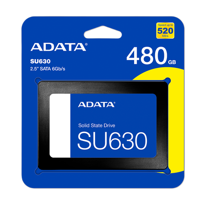 Unidad De Estado Solido Ssd Interno Adata Su630 480gb 2.5 Sata3 Lect. 520 Escrit. 450 Mbs 7mm Pc Laptop Minipc Sin Bracket 3dnand (asu630ss-480gq-r)