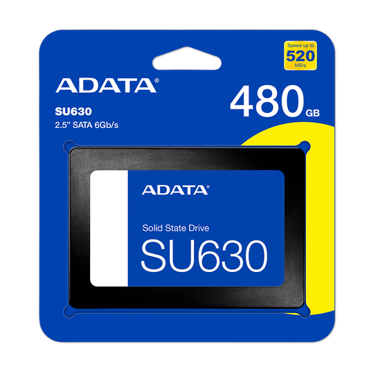 Unidad De Estado Solido Ssd Interno Adata Su630 480gb 2.5 Sata3 Lect. 520 Escrit. 450 Mbs 7mm Pc Laptop Minipc Sin Bracket 3dnand (asu630ss-480gq-r)