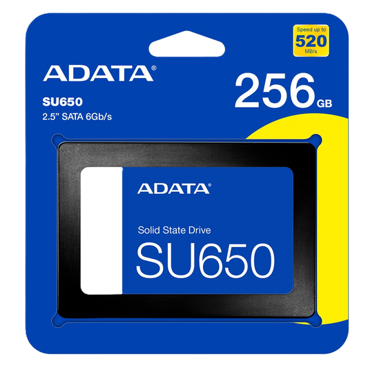 Unidad De Estado Solido Ssd Interno Adata Su650 256gb 2.5 Sata3 Lect. 520 Escrit. 450 Mbs 7mm Pc Laptop Minipc Sin Bracket 3dnand Asu650ss-256gt-r